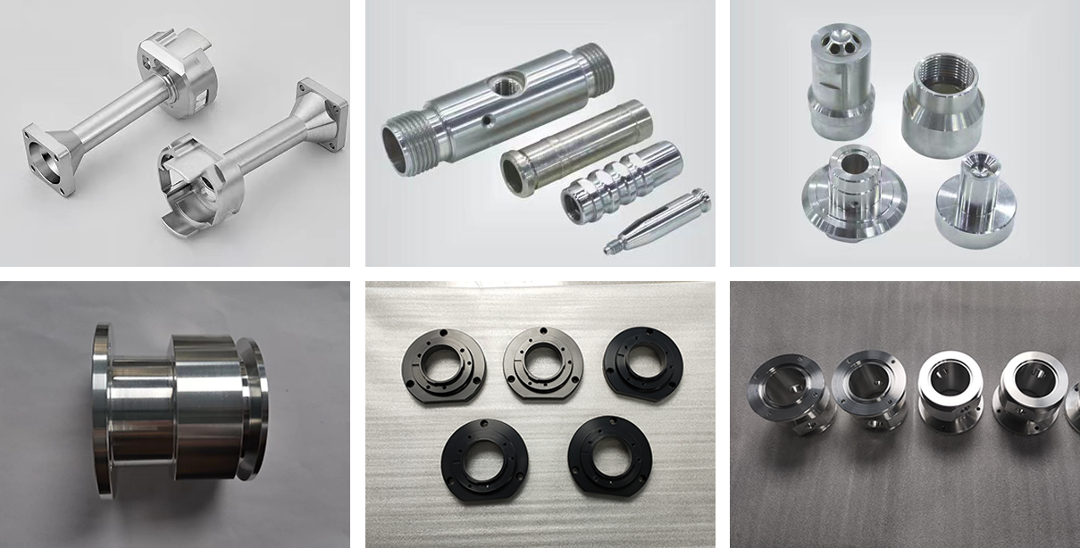 Two precision machined shaft components